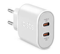 SBS Chargeur GSM CHARGEURMURAL-2USBC