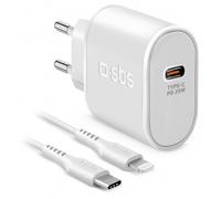 SBS Chargeur Mural 20W Câble USB-C À Lightning