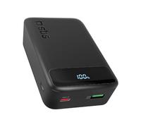 SBS Compact PowerBank, 20000mAh, 20W Power Delivery (PD 3.0 PPS), AFC, PowerBank avec Recharge Rapide, Écran LCD, USB-C, USB-A, Chargeur Portable de Voyage, Design Compact, Noir