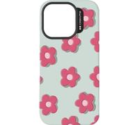 SBS Cover Jelly pour iPhone 15 Pro Max avec motif en relief Fleurs fuchsia