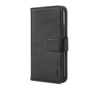 SBS Étui à Rabat en Cuir véritable pour iPhone 13, Fonction Support, Fermeture magnétique, Noir
