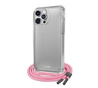 SBS Étui transparent avec bandoulière pour iPhone 13 Pro, rose