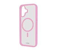 SBS Mag Frame Case Coque MagSafe pour iPhone 16 - Flexible et résistant, Protection Antichoc et Anti-Rayures, Protection Appareil Photo, matériau TPU, Design Mince, Transparent et Rose