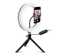 SBS Perche à selfie avec anneau lumineux de 20cm sur trépied