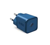 SBS Portable Charger for Samsung, iPhone, Xiaomi, Oppo, 20W Fast Gan Charger for Smartphones and Tablets, Fast and Safe Power Delivery Charger with USB-C, Blue
