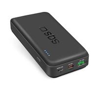SBS PowerBank 20K Fast, 20000mAh, 20W de Puissance (3.0 PPS), Batterie Externe avec Charge Rapide, LED de Charge, USB-C, USB-A, Chargeur de Voyage Portable, Design Compact, Noir
