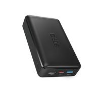 SBS PowerBank 20K Slim, 20.000mAh, PowerBank avec Charge Rapide, Intelligent Charge (IC), Indicateur de Charge LED, USB-C, USB-A, Chargeur de Voyage Portable, Design Compact, Noir
