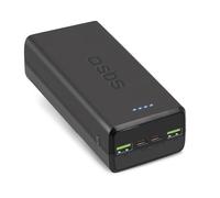 SBS PowerBank 30 K Fast, 30 000 mAh Power Delivery, Charge Rapide 20 W, Adaptive Fast Charge (AFC), LED d'état, USB-C, USB-A, Chargeur pour iPhone, iPad, AirPods, Samsung, Tablette, Smartphone
