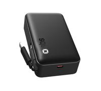 SBS PowerBank USB, 10000mAh, 20W Power Delivery (PD 3.0 PPS), Recharge Rapide avec Câble USB-C Intégré, AFC, PowerBank avec Recharge Rapide, USBC, USBA, Chargeur Portable de Voyage, Noir