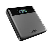 SBS Pulse PowerBank Lite 100W, 20000mAh, Power Delivery (PD 3.0 PPS), AFC, PowerBank avec Recharge Rapide, Écran LCD AI, USB-C, USB-A, Chargeur Portable de Voyage, Design Slim, Gris