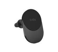 SBS Qi2 15W Chargeur sans Fil MagSafe, Support Téléphone Auto Magnétique, Fixation Grille d'Aération, Recharge Rapide, Alimentation USB-C, Chargeur pour iPhone, Android, Noir