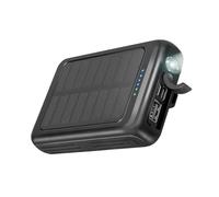 SBS Solar MagSafe PowerBank, 5000 mAh, Power Bank avec Panneau Solaire, Recharge sans Fil, Charge Intelligente (IC), Lampe Torche LED, Chargeur Portable de Voyage, Design Compact, Noir