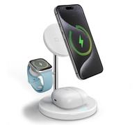 SBS Station De Charge Sans Fil Qi2 3 en 1, Certifiée Mfi, Charge Rapide 15 W, Magsafe, Profil d'Alimentation Magnétique, Design Minimal, Chargeur Pour Iphone, Airpods, Apple Watch, Samsung, Smartphone