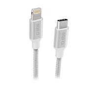 SBS TECABLELIGTC1BW câble Lightning 1 m Argent