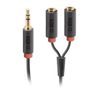SBS TECABLESPLITTER câble audio 0,2 m 3,5mm 2 x 3.5mm Noir