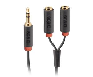 SBS TECABLESPLITTER câble audio 0,2 m 3,5mm 2 x 3.5mm Noir