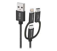 SBS TECABLEUSBIP531BW câble USB USB 2.0 1,2 m USB A Micro-USB A Noir