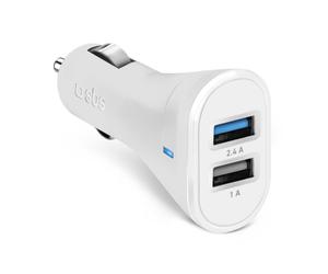 SBS TECR2USB24AWFAST chargeur d'appareils mobiles Smartphone, Tablette Blanc Allume-cigare Charge rapide Auto
