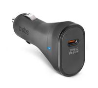 SBS iPhone, Samsung, Oppo, Xiaomi, chargeur de voiture 65W Power Delivery pour téléphones portables, petit et léger chargeur USB-C, smartphone chargé en 20 minutes, tablette en 45 minutes