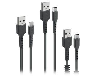 SBS TEKITUSBC3IN1K câble USB USB 2.0 2 m USB A USB C Noir