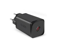 SBS TETRGAN1C65W Chargeur Secteur 65W USB-C Power Delivery Super Fast Charging 100-240V, Protection Surchauffe/Court-circuit, Noir, pour Casques, Smartphones, Tablettes