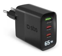 SBS TETRGANLCD1USB2C65K chargeur d'appareils mobiles Universel Noir Secteur Charge rapide Intérieure NOIR G