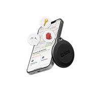 SBS Track My Circle - Localisateur de clés et d'objets Compatible avec Apple Localiser (Find My), Alarme 100 DB, prêt à l'emploi avec Batterie CR2032 Incluse, étanche IP65, avec Trou Porte-clés, Noir