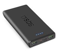 SBS Powerbank 10K Fast, Alimentation 10 000 Mah, Charge Rapide 22,5 W, Charge Rapide Adaptative (AFC), LED d'État, USB-C, USB-A, Chargeur pour iPhone, iPad, Airpods, Samsung, Tablette, Smartphone