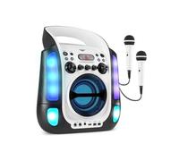 Fenton – Enceinte karaoké portable SBS30W – Bluetooth, 2 micros, CD+G, LEDs – Blanc
