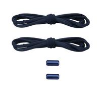 Sbshiouu 1 paire de lacets élastiques multi-usages sans nœud pour un port et un retrait faciles des chaussures de sport avec agrafes métalliques, Bleu caché., Taille unique