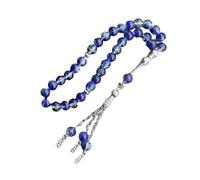 Sbshiouu 33 Perles Glace En Verre Craquelé Perles Prière Rosaire Pour Les Musulmans Tasbih Fait À Main Pour Le Culte Cérémonie Rituelle Accessoires Culte Islamique