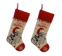 Sbshiouu Bas de Noël en toile de jute pour festival, Père Noël, bonhomme de neige, décoration à suspendre pour la maison, le magasin, les vacances