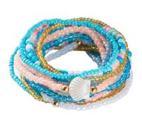 Sbshiouu Bracelet de perles multicouches fait à la main - Étanche - Accessoire de bijoux pour femme, Size 18cm/7.09inch, Mi Zhu