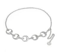 Sbshiouu Chaîne de taille réglable en métal Bijoux de corps Star Moon Décors Chaîne Ceinture pour robes et tenues avec flexible, 115*2.5cm, Métal