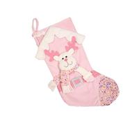 Sbshiouu Chaussette de Noël en tissu doux pour décoration et cadeau robuste avec de jolis motifs de Père Noël