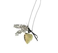 Sbshiouu Collier ras du cou élégant inspiré de la Corée en forme de cœur avec perles et pampilles - Accessoire de bijoux pour femme, 555cm, Métal