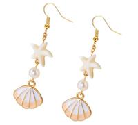 Sbshiouu Élégantes boucles d'oreilles pendantes en forme de conque pour femme - Portable et confortable - En alliage - Avec finition métallique - Plage, 8.5cm1,5cm, Métal