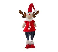 Sbshiouu Figurine de Père Noël/bonhomme de neige/cerf Décoration de la maison Poupées debout Décoration de fenêtre Ornement fait à la main pour l'intérieur