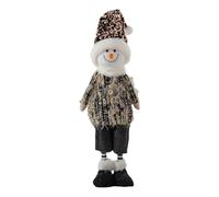 Sbshiouu Figurine de Père Noël/bonhomme de neige/cerf Décoration de la maison Poupées debout Décoration de fenêtre Ornement fait à la main pour l'intérieur
