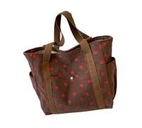 Sbshiouu Joli sac à main en forme de fraise pour femme et fille - Grande capacité - Multi-poches - Épaule décontractée sous les bras - Jolie épaule fraise pour femme - Multi-poches, café