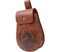 Sbshiouu Sac banane médiéval avec sangle réglable pour pièces de monnaie, clés, sac banane essentiel en cuir PU, unisexe, costume cosplay, marron, Size Approx. 22x13cm/8.66x5.12inch