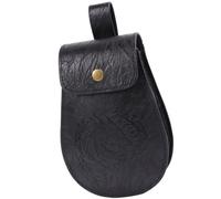 Sbshiouu Sac banane médiéval avec sangle réglable pour pièces de monnaie, clés, sac banane essentiel en cuir PU, unisexe, costume cosplay, Noir , Size Approx. 22x13cm/8.66x5.12inch