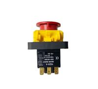 SBSSYVLMV Bouton-Poussoir momentané de réinitialisation YCZ4-A 7 Broches, Couvercle de Protection IP55, Interrupteur électromagnétique on/Off
