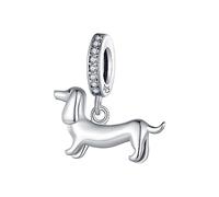 SBTRKT 925 Sterling Silver Dachshund Dog Charms for Pandora Bracelet for Femmes Anniversaire Cadeaux De Noël Original SCC2561