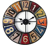 SBTXHJWCGLD Horloge Murale de Jardin extérieur, 60cm Autocollant Rond Horloge de Jardin Visage Ouvert Horloge extérieure étanche en métal Décoration extérieure intérieure Horloge Murale à Quar