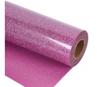 SBY Vinyle Adhésif à Paillettes Pour Transfert De Chaleur Textile 30cm x 100cm (Rose foncé)