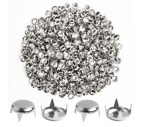 SBYURE Lot de 1 000 clous en argent de 12 mm pour vêtements, 4 mâchoires rondes, punk, clous pyramidaux pour chaussures, vestes, sacs à dos, artisanat du cuir