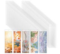 SBYURE Lot de 100 pochettes transparentes pour marque-pages vierges de 19,1 x 6,3 cm avec trou pour décoration de mariage, Saint-Valentin, fête