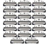 SBYURE Lot de 20 pinces pour porte-bloc avec rivets de fixation en acier inoxydable avec poignée en caoutchouc et trou de suspension pour bureau, école, maison (10 x 3 cm)