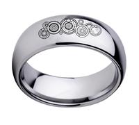 SBZIOJHDR bagues pour hommes, Bague inspirée du symbole Vortex Temporel, Docteur et des Seigneurs Temps, en acier titane, for les fans de Doctor Who(Silver,M)